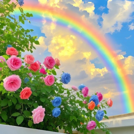 邂逅限定浪漫 彩虹下的玫瑰园美到失语
