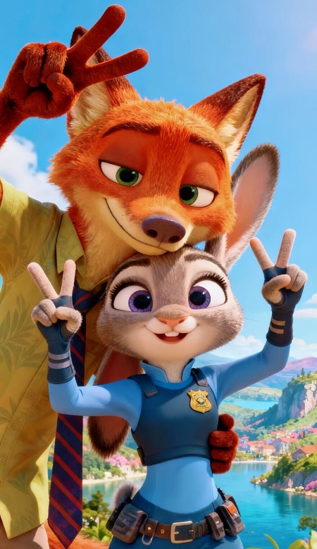 疯狂动物城手机壁纸 藏着勇气与治愈的童话乌托邦